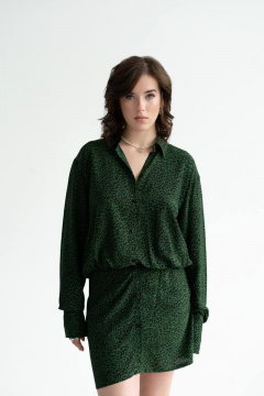 Платье из вискозы с пуговицами, карманами и отрезным поясом JRSy 2141 леопард - фото 2