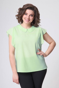 Блуза прямого силуэта с разрезами по бокам для стильного летнего образа Zlata 4398 мятный - фото 5