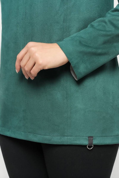 Демисезонный джемпер из искусственной замши с кокетками La rouge 3197 малахит - фото 5