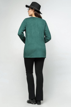 Демисезонный джемпер из искусственной замши с кокетками La rouge 3197 малахит - фото 4
