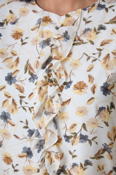 Белое коктейльное платье с рюшами и длинными рукавами Anelli 1013 амирантовый - фото 5