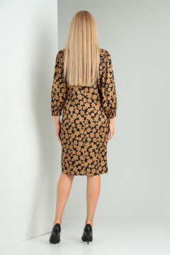 Платье Gamma Gracia 431 черный-корица-ромашка - фото 4