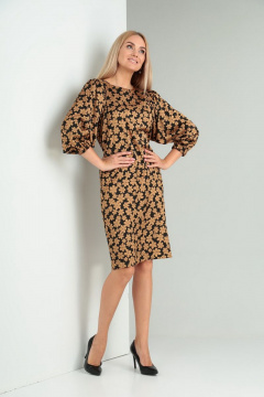 Платье Gamma Gracia 431 черный-корица-ромашка - фото 2