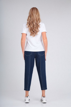 Брюки и майка с печатью из вискозы и джинса Gamma Gracia 448 белый-темно-синий - фото 5