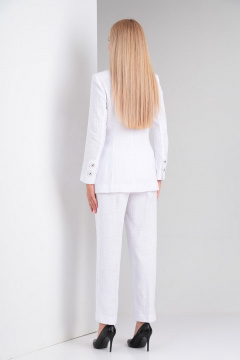 Костюм белый 2-ка из хлопка с полуприлегающим жакетом Gamma Gracia 451 белый - фото 5