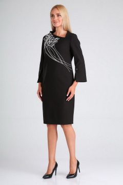 Платье Gamma Gracia 492 черный-белый-цветок - фото 4
