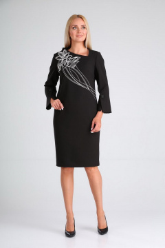 Платье Gamma Gracia 492 черный-белый-цветок - фото 2