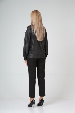 Блуза и брюки из вискозы и трикотажа со швами Gamma Gracia 535 черный-белый - фото 5