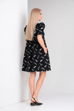 Платье Gamma Gracia 576 черный-белые-перья - фото 3