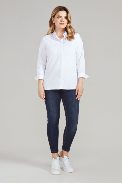 Блуза из хлопка для делового и повседневного стиля Панда 40443z белый - фото 1