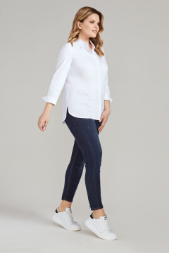 Блуза из хлопка для делового и повседневного стиля Панда 40443z белый - фото 2