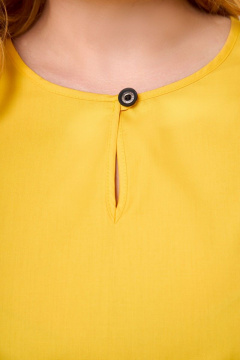 Желтое оверсайз платье из хлопка с сборкой и декоративной спинкой Anelli 1059 желтый - фото 4