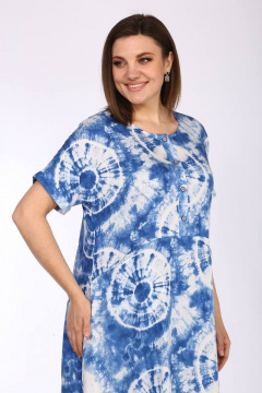 Платье Lady Style Classic 2575 голубой_с_белым - фото 4