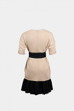 Нарядное платье из трикотажа в бежевом цвете BURVIN 8363-81 1 - фото 2