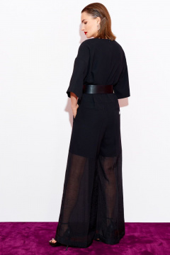 Черный нарядный комбинезон из текстиля без пояса BURVIN 8373-41 - фото 2
