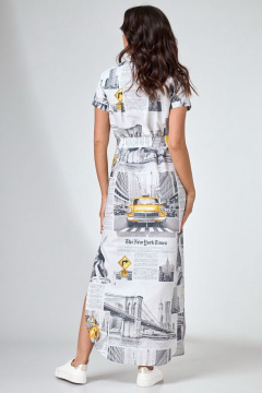 Платье прямого силуэта с карманами и съемным поясом Angelina & Сo 732 - фото 2