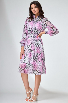 Платье А-силуэта из шифона с рюшей и завязками Angelina & Сo 737 - фото 4