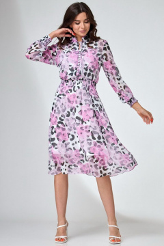 Платье А-силуэта из шифона с рюшей и завязками Angelina & Сo 737 - фото 3