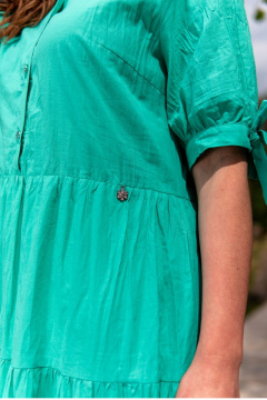 Платье трапеция с карманами и короткими рукавами Andina 806 мята - фото 5