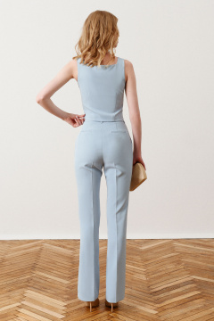 Голубая трикотажная майка-туника без рукавов для офиса Панда 106840w голубой - фото 3