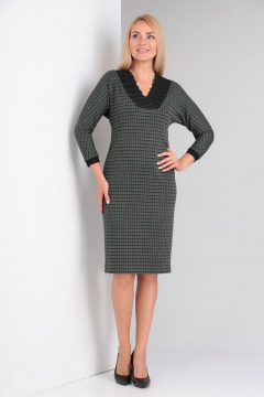 Платье Gamma Gracia 414 серо-зеленый-черная-клетка - фото 1