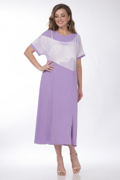 Платье свободного силуэта с разрезами и карманами Matini 3.1599 лиловый - фото 3