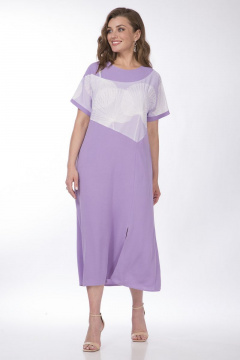 Платье свободного силуэта с разрезами и карманами Matini 3.1599 лиловый - фото 1