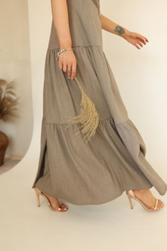 Длинное летнее платье с вышивкой и молнией по спинке AMORI 9573 - фото 3