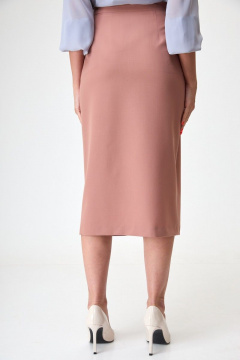 Юбка из костюмной ткани с запахом и треугольным вырезом Anelli 917 капучино - фото 3