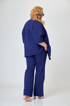 Ленский костюм из льна: кимоно и брюки с карманами Anelli 1270 василек - фото 2