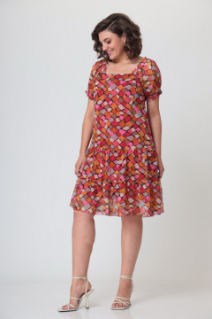 Платье из шифона с воланами, карманами и каре-вырезом Орхидея 1181 - фото 5