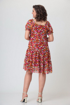 Платье из шифона с воланами, карманами и каре-вырезом Орхидея 1181 - фото 3