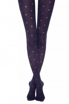 Демисезонные синие колготки с горошком 60 den CONTE Fantasy_ENJOY_Marino - фото 1