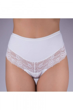 Трусы-слипы из кружева и эластичного полотна Verally 1165-1 белый - фото 1