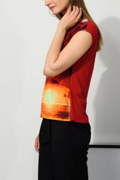 Летний джемпер из вискозы и трикотажа с принтом Femme & Devur 5948 6.32F(170) - фото 5