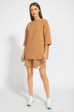 Костюм оверсайз шорты и джемпер из трикотажа для лета Kivviwear 40904091.01 - фото 4