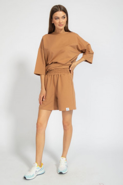 Костюм оверсайз шорты и джемпер из трикотажа для лета Kivviwear 40904091.01 - фото 3