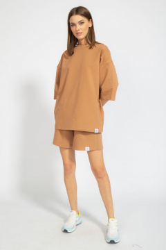 Костюм оверсайз шорты и джемпер из трикотажа для лета Kivviwear 40904091.01 - фото 2