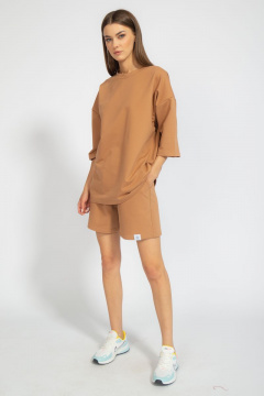 Костюм оверсайз шорты и джемпер из трикотажа для лета Kivviwear 40904091.01 - фото 1