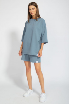 Костюм оверсайз шорты и джемпер из трикотажа для лета Kivviwear 40904091.02 - фото 5