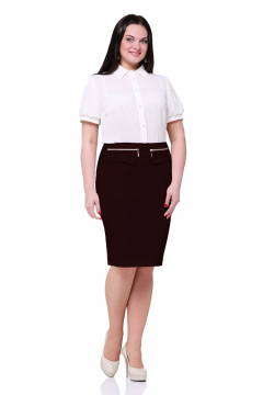 Юбка-карман из хлопка с кокеткой и молниями Golden Valley 5016 темно-коричневый - фото 1