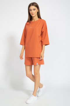 Костюм оверсайз шорты и джемпер из трикотажа для лета Kivviwear 40904091.07 - фото 5