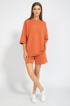 Костюм оверсайз шорты и джемпер из трикотажа для лета Kivviwear 40904091.07 - фото 4