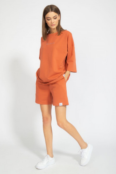 Костюм оверсайз шорты и джемпер из трикотажа для лета Kivviwear 40904091.07 - фото 2