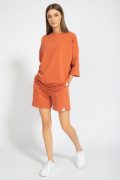 Костюм оверсайз шорты и джемпер из трикотажа для лета Kivviwear 40904091.07 - фото 1