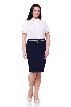 Юбка-карандаш из эластичной ткани с металлическими молниями Golden Valley 5016 темно-синий - фото 1