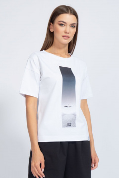 Футболка свободного кроя с цифровым принтом для лета Kivviwear 4026.61 - фото 1