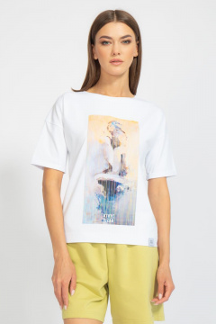 Футболка свободного кроя с цифровым принтом для лета Kivviwear 4026.62 - фото 1