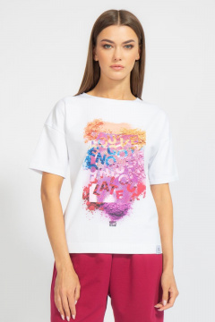 Футболка свободного кроя с цифровым принтом для лета Kivviwear 4026.63 - фото 2