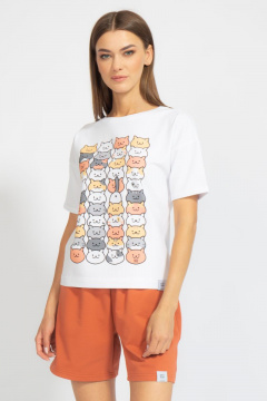 Футболка свободного кроя с цифровым принтом для лета Kivviwear 4026.64 - фото 2